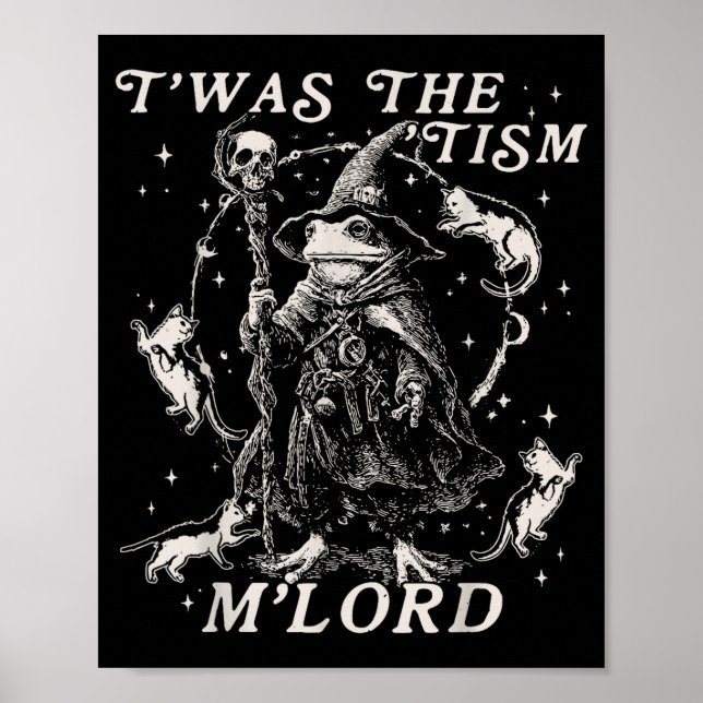 Poster Funny Meme Twas The Tism M Lord Autism Frog Graphi (Frente)