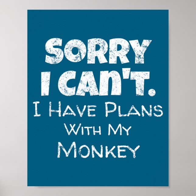 Poster Funny Monkey Lover Quote Design - Plans With My Mo (Frente)