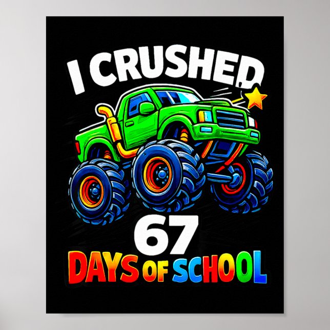 Poster Funny Monster Truck Six Seven Meme Boys Kids Schoo (Frente)