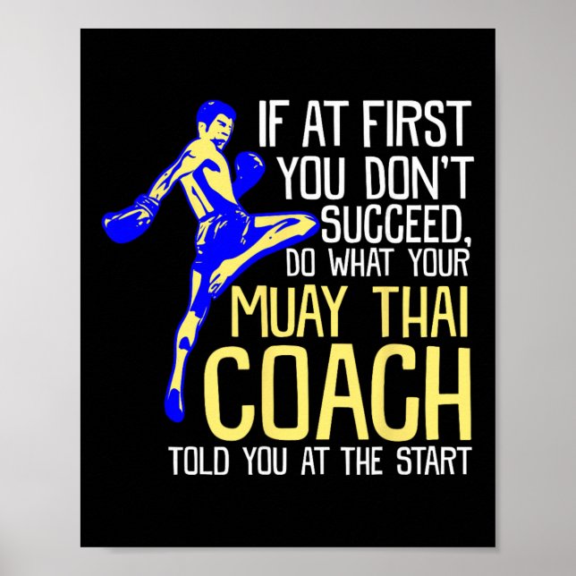 Poster Funny Muay Thai Coach Boxing Design  (Frente)