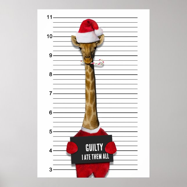 Poster Funny Mugshot Natal Guilherme Giraffe (Frente)