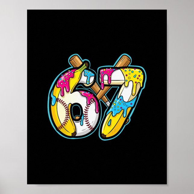 Poster Funny Nana 67 Ice Cream Drip Meme Six Seven Gen Al (Frente)