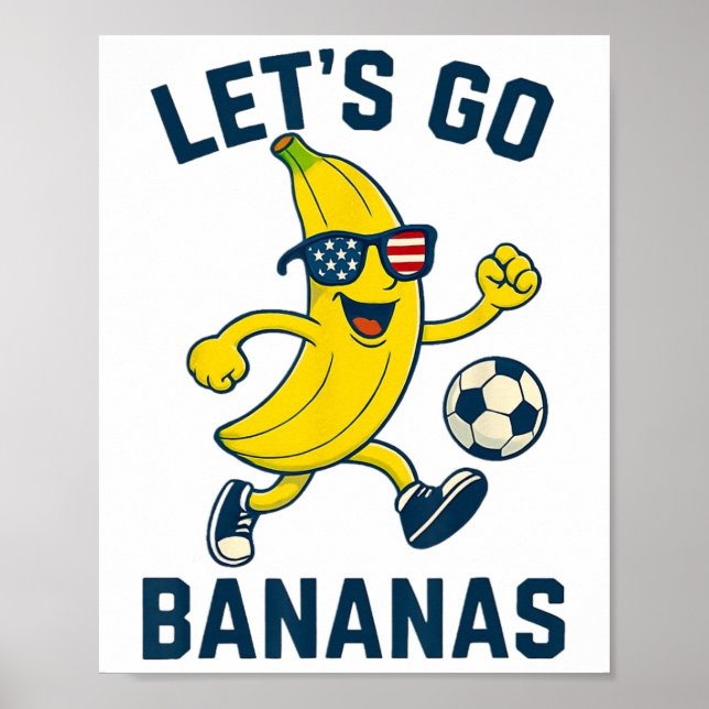 Poster Funny Nana Soccer Cartoon Kicking Ll Usa Flag Gles (Frente)