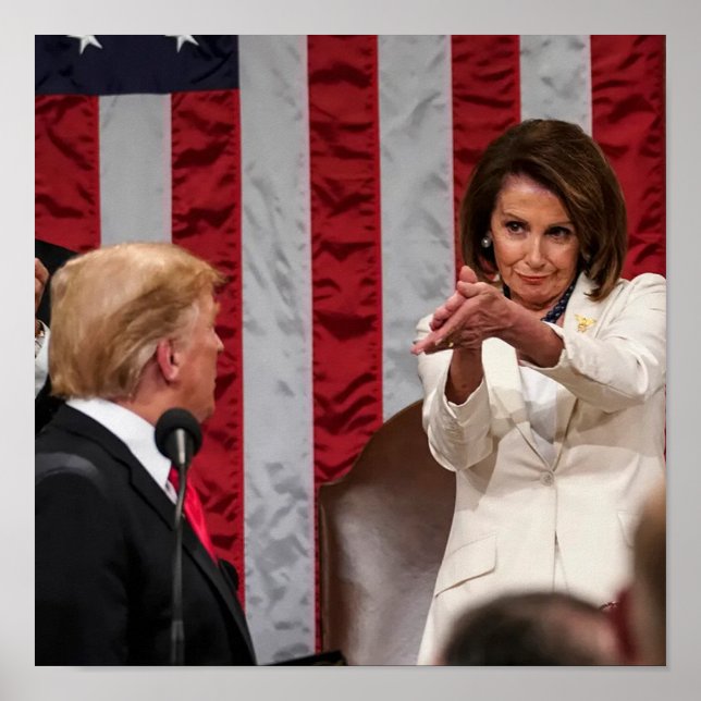 Poster Funny Nancy Pelosi Trump Democrata Paródia Polític (Frente)