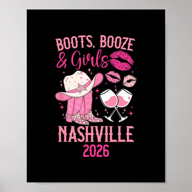 Poster Funny Nashville Girls Trip 2026 Girls Vacation Nas (Frente)