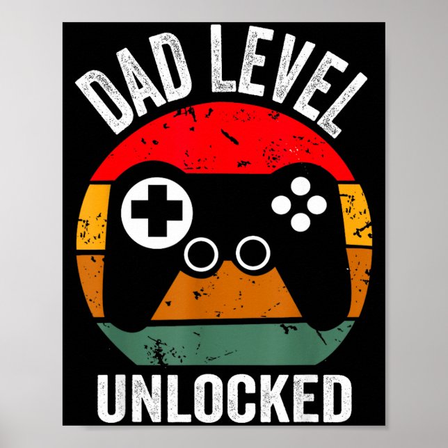 Poster Funny New Dad Shirt Dad Level Unlocked Tee Shirt G (Frente)