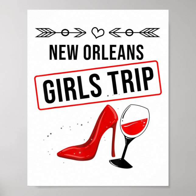 Poster Funny New Orleans Girls Trip Gift For Women Cool T (Frente)