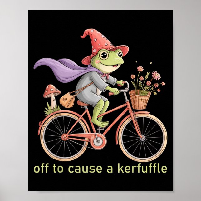 Poster Funny Off To Cause A Kerfuffle Whimsical Wizard Fr (Frente)