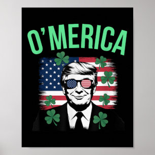 Poster Funny Omerica American Flag Donald Trump Rua