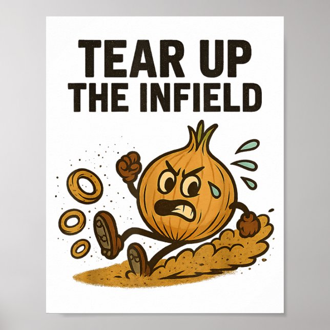 Poster Funny Onion Rings Baseball Base Infield Glove Soft (Frente)