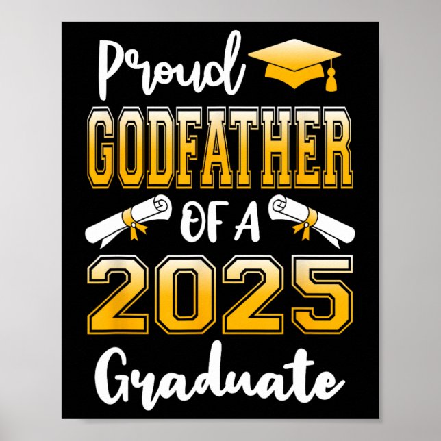 Poster Funny Orgulhoso Padrinho De Um Formando De 2025 (Frente)