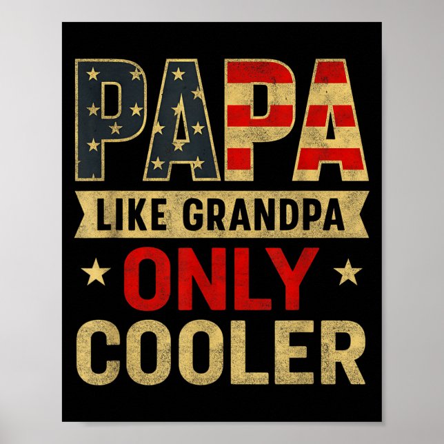 Poster Funny Papa Art For Grandpa From Grandkids Father's (Frente)