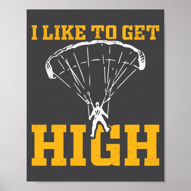 Poster Funny Parachute Quote Skydiver  (Frente)