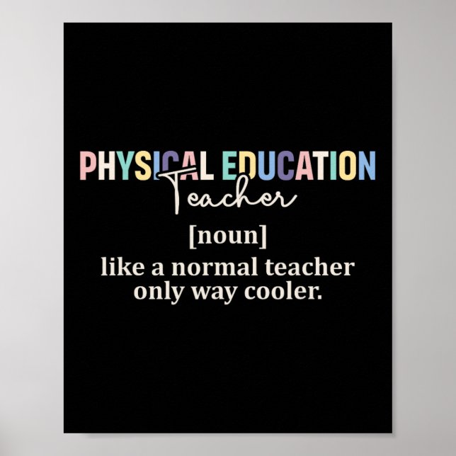 Poster Funny Physical Education Teacher Definition Back T (Frente)
