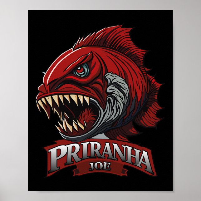 Poster Funny Piranha-joe Lover dá Roupa perfeito (Frente)