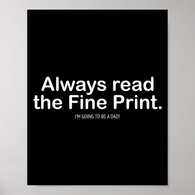 Poster Funny Pregnancy Announcemen For New Dads  (Frente)