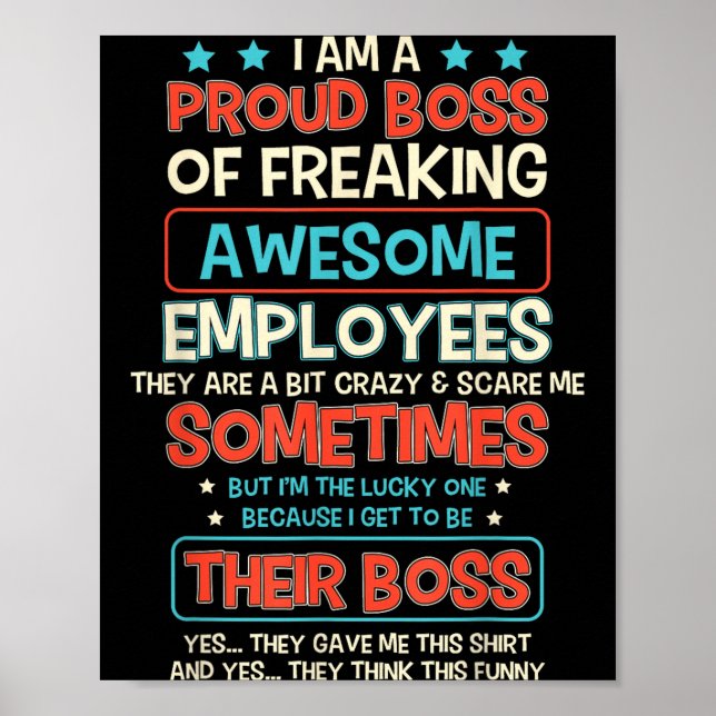 Poster Funny Proud Boss Employee Appreciation Office Men  (Frente)