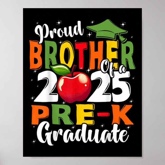Poster Funny Proud Brother Of A Cl Of 2025 Pre-k Graduate (Frente)