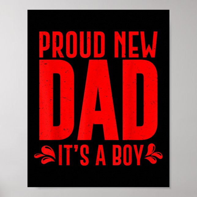 Poster Funny Proud New Dad It's A Boy Gift For Men Cool N (Frente)