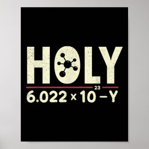 Poster Funny Pun Santa Moly Avogadros Dia da Química Ciên