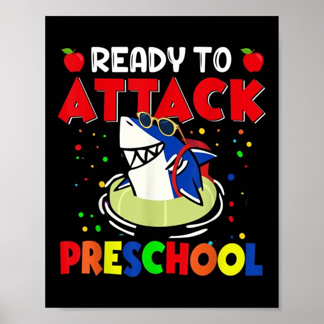 Poster Funny Ready To Attack Preschool Teacher Kids Back  (Frente)