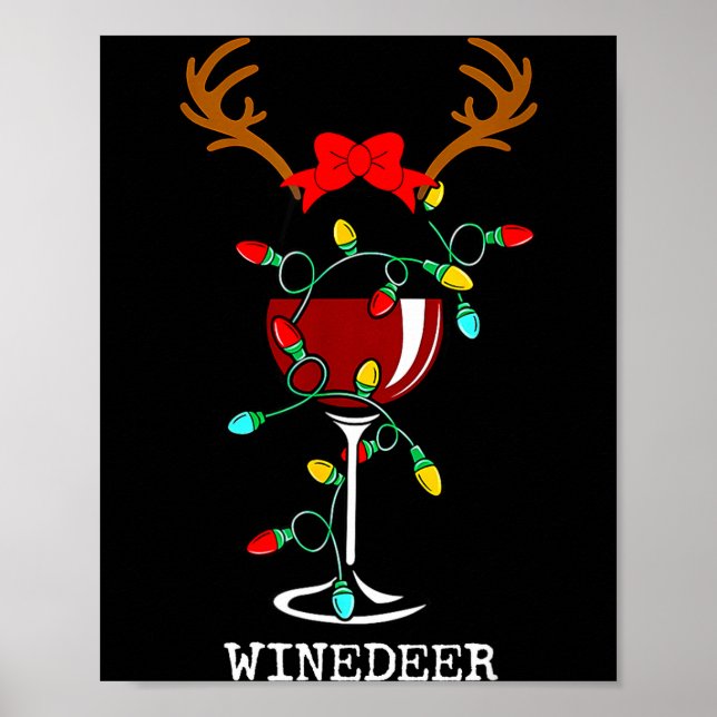 Poster Funny Reindeer Winedeer Reinbeer Matching Couples  (Frente)