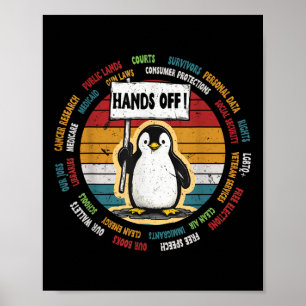 Poster Funny Resiste Pinguim Protesto Contra Tarifas