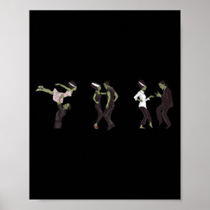 Poster Funny Retro Frankenstein Monster E Brilhante