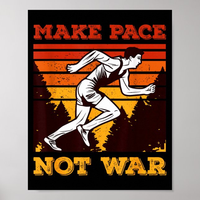 Poster Funny Retro Runner Running Quote Gift - Make Pace  (Frente)