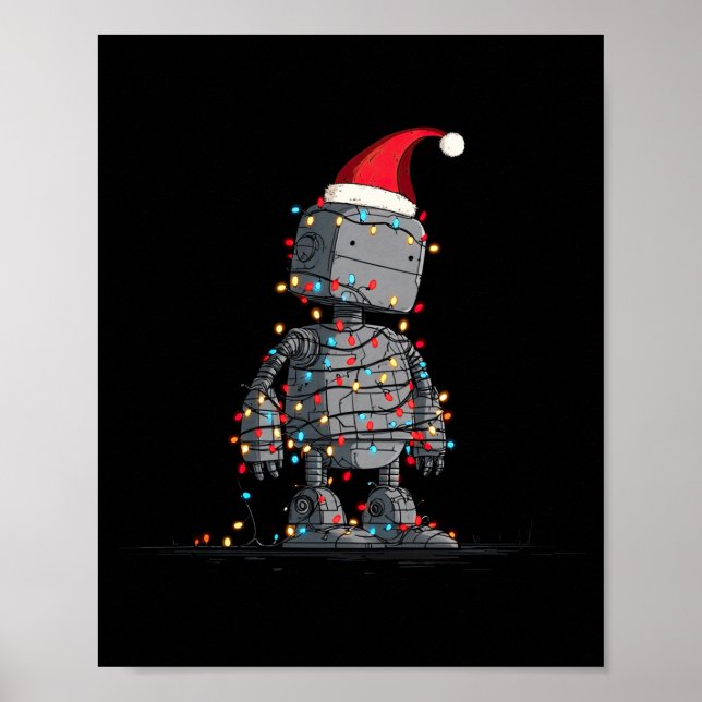 Poster Funny Robot Christmas Graphics Lights Lover Long S (Frente)