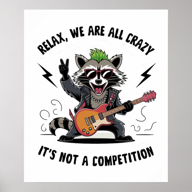 Poster Funny Rocking Racoon (Frente)