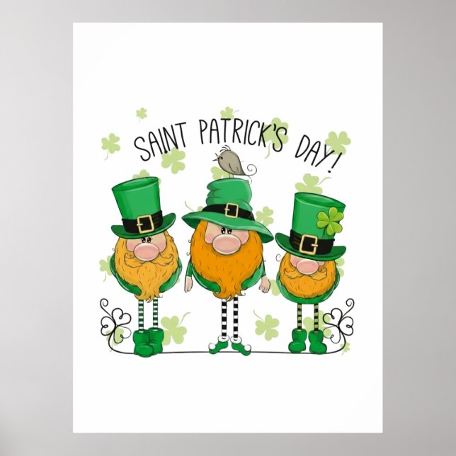 Poster Funny Saint Patrick's Day T-Shirt Irish Shamrock (Frente)
