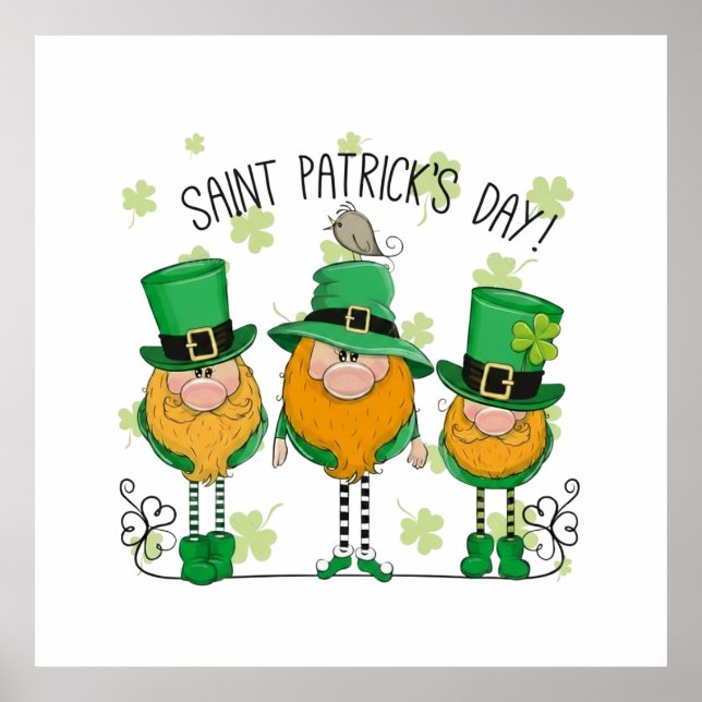 Poster Funny Saint Patrick's Day T-Shirt Irish Shamrock (Frente)