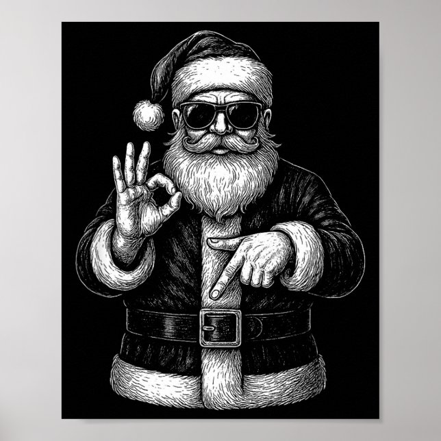 Poster Funny Santa 6 7 Meme Design _ Christmas Math Humor (Frente)