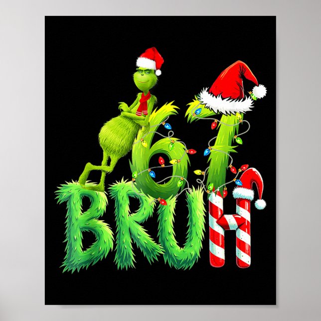 Poster Funny Santa Bruh Christmas Meme 6 Gift Men, Women  (Frente)