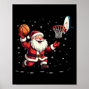 Poster Funny Santa Claus Jogando Natal de Feliz de Basque