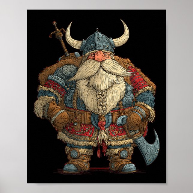 Poster Funny Santa Claus Viking Costume For Boys And Girl (Frente)