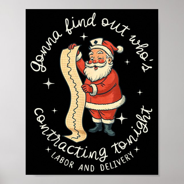 Poster Funny Santa Gonna Find Out Who's Is Contracting To (Frente)