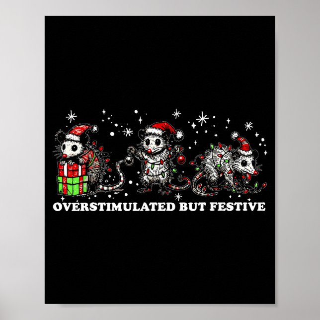 Poster Funny Santa Ossums Overstimulated But Festive Xmas (Frente)
