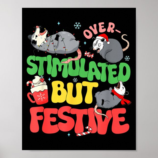 Poster Funny Santa Ossums Overstimulated But Festive Xmas (Frente)