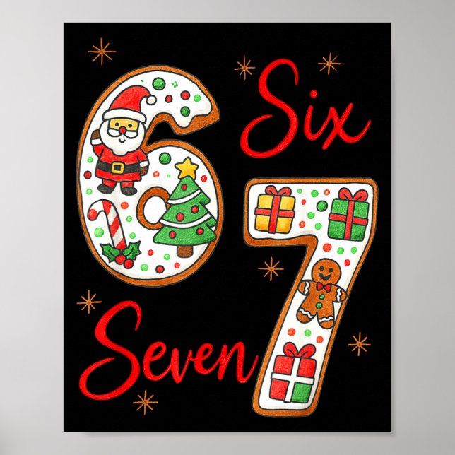 Poster Funny Santa Says Six Seven 6 7 Christmas Meme  (Frente)