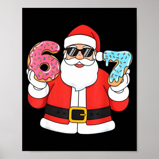 Poster Funny Santa Six Seven 67 Ice Cream Drip Christmas  (Frente)