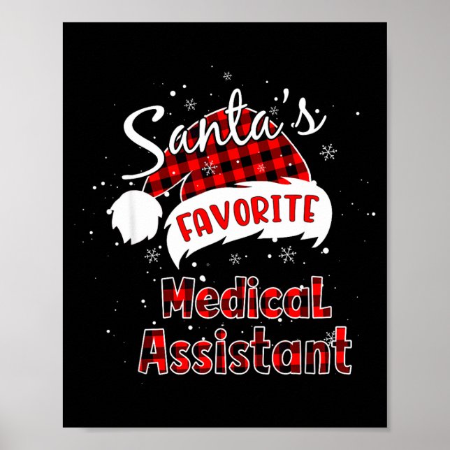 Poster Funny Santa's Favorite Medical Istant Christmas Pa (Frente)