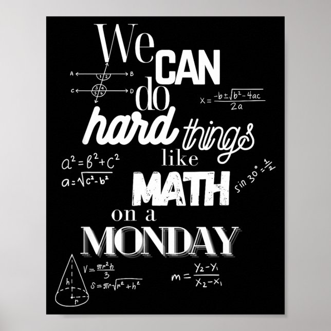Poster Funny Sarcastic Math Teacher Quote Can (Frente)