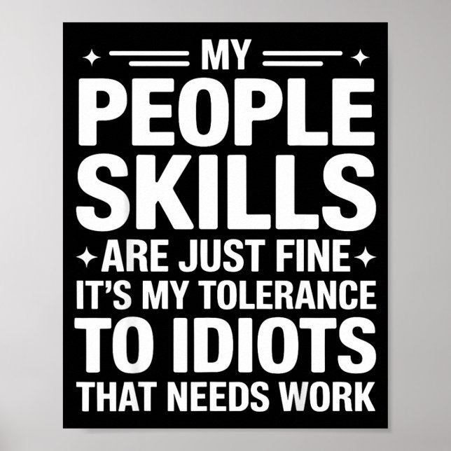 Poster Funny Sarcastic Saying Humor Introvert Workplace A (Frente)