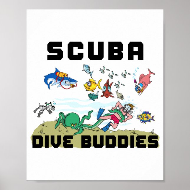 Poster Funny Scuba Dive Buddy  (Frente)