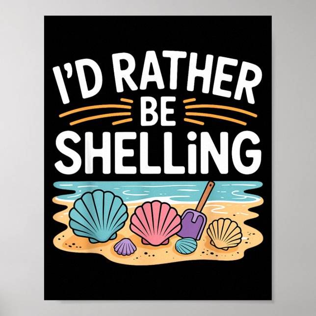 Poster Funny Seashell Design For Men Women Sea Shell Seas (Frente)