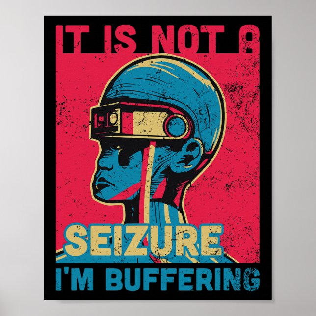 Poster Funny Seizure - Purple Ribbon For Epilepsy Awarene (Frente)