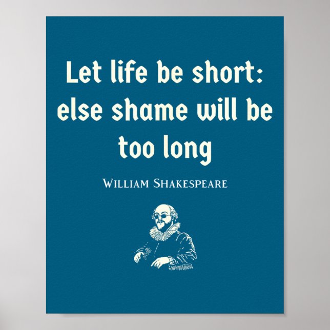 Poster Funny Shakespeare Quote Theater English Literature (Frente)