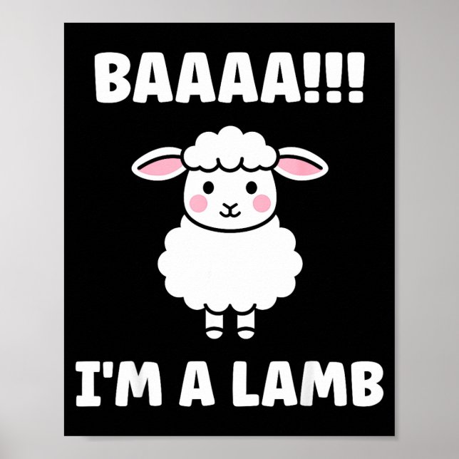 Poster Funny Sheep Quote Baaah I'm A Lamb  (Frente)